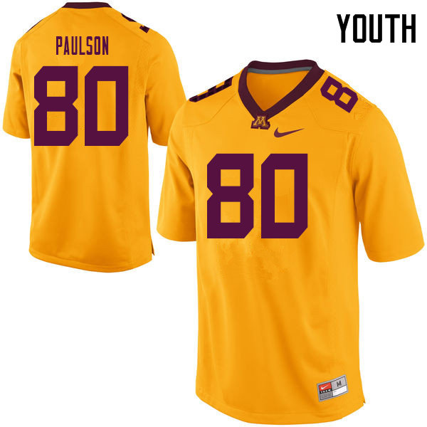 Youth #80 Jake Paulson Minnesota Golden Gophers College Football Jerseys Sale-Yellow
